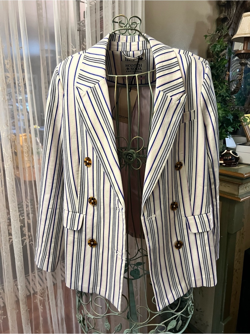 Scotch & Soda Double-Breasted Striped Blazer XS